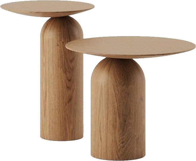 Bàn trà đôi gỗ trụ tròn (Tables)